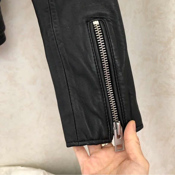 🆕 🔥Allsaints leather biker jacket women size 4 - Picture 8 of 10